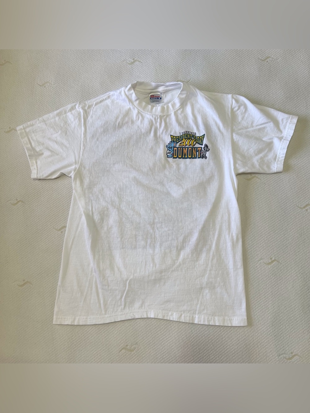 Vtg 2000 Hanes Beefy DuMont Dunes Presidents Day Graphic Tee 100% Cotton M Y2K